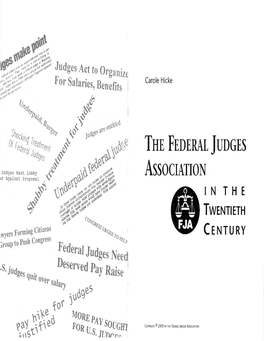 The Federal Judges Association in the 20Th Century
