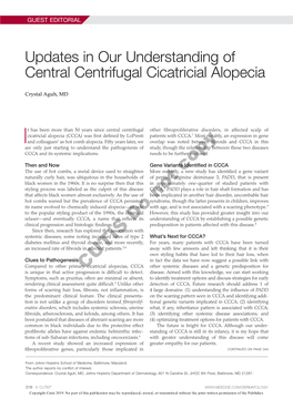 Updates in Our Understanding of Central Centrifugal Cicatricial Alopecia