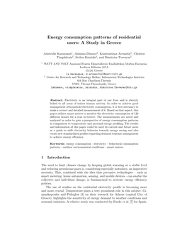 Energy Consumption Patterns of Residential Users: a Study in Greece