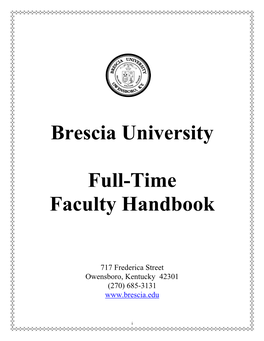 Brescia University Full-Time Faculty Handbook