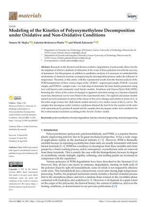 Modeling of the Kinetics of Polyoxymethylene Decomposition Under Oxidative and Non-Oxidative Conditions