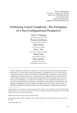 Embracing Causal Complexity: the Emergence of a Neo-Configurational Perspective