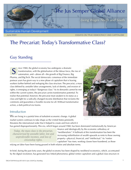 The Precariat: Today’S Transformative Class?