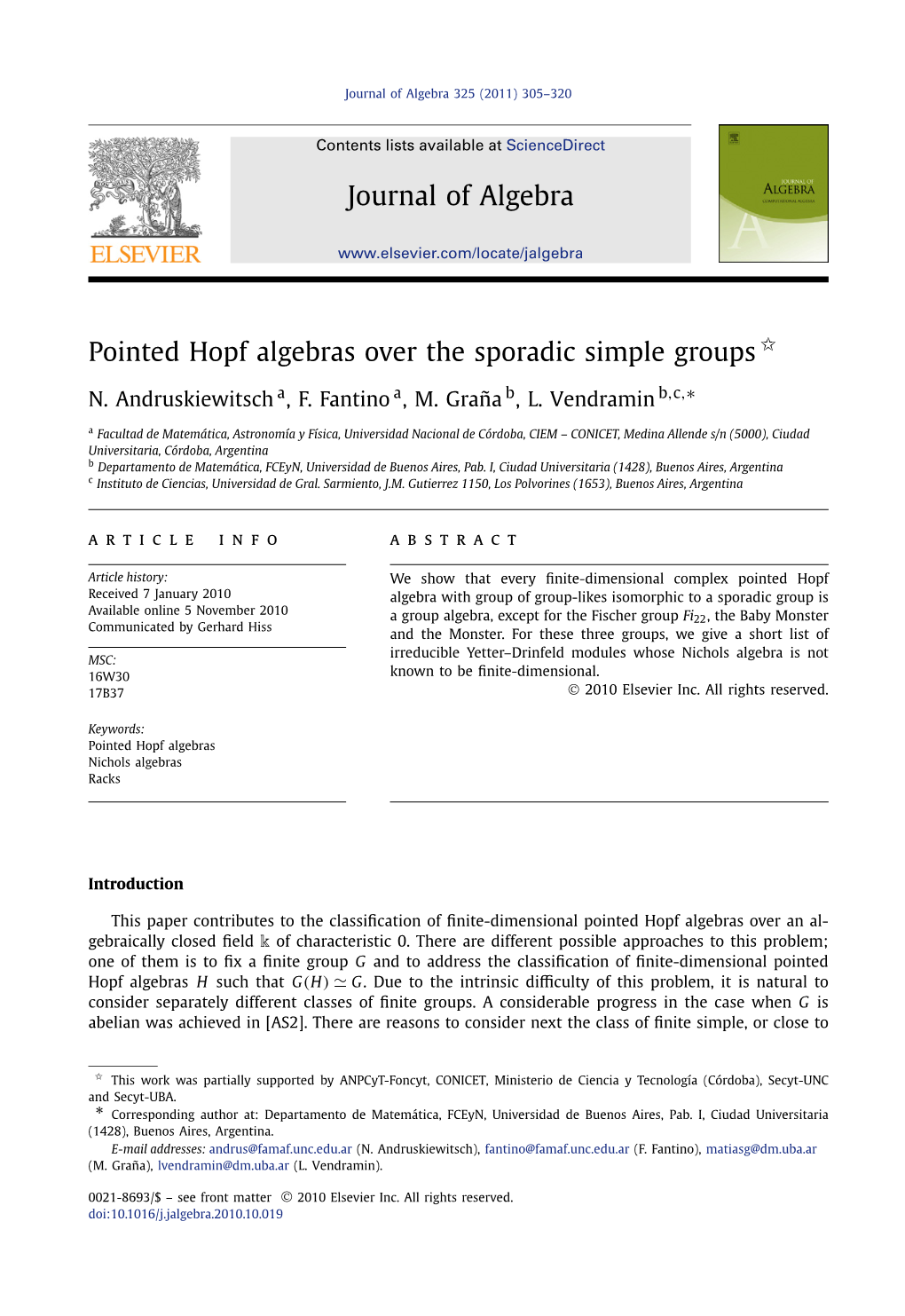 Pointed Hopf Algebras Over the Sporadic Simple Groups ✩ ∗ N