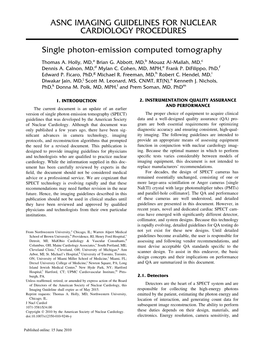 Single Photon Emission Computed Tomography