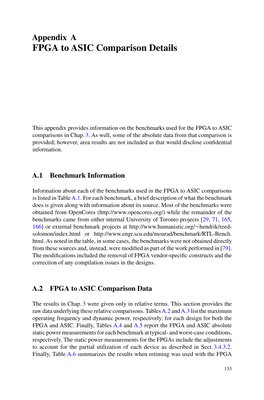 FPGA to ASIC Comparison Details