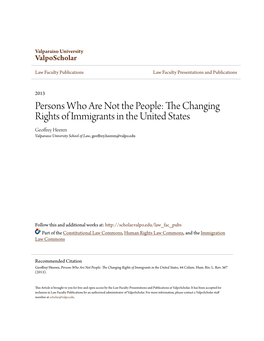 The Changing Rights of Immigrants in the United States, 44 Colum