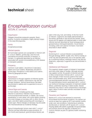 Encephalitozoon Cuniculi (ECUN, E