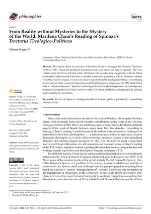 From Reality Without Mysteries to the Mysteryof the World: Marilena Chaui's Reading of Spinoza'stractatus Theologico-Politic