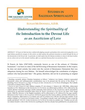 Studies in Salesian Spirituality