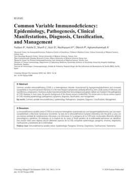 Common Variable Immunodeficiency: Epidemiology, Pathogenesis