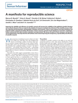 A Manifesto for Reproducible Science Marcus R
