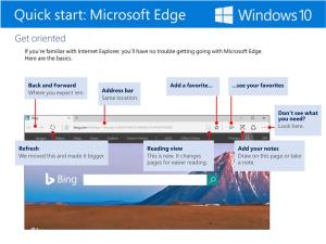 Quick Start: Microsoft Edge