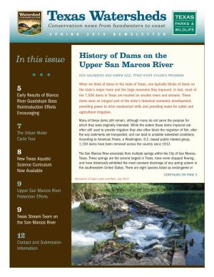 Dams on the Upper San Marcos River