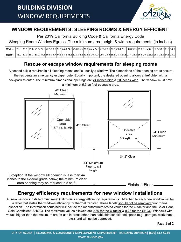 Building Division Window Requirements