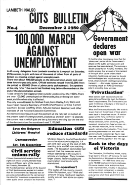 NALGO Anti Cuts Bulletin 2 December 1980
