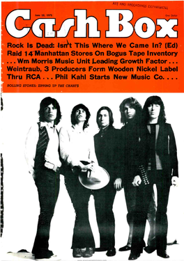 Thru RCA ...Phil Kahl Starts New Music Co.. ROLLING STONES: ZIPPING JP the CHARTS