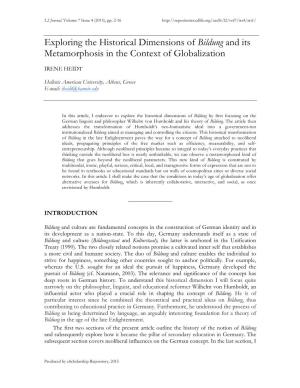 Bildung and Its Metamorphosis in the Context of Globalization