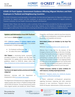 COVID-19 Flash Update: Government Guidance Affecting Migrant Workers and Their Employers in Thailand and Neighbouring Countries
