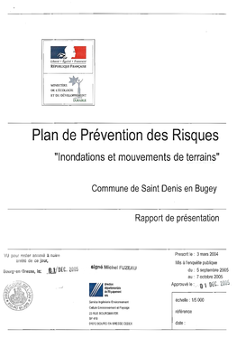 Plan1de Prévention Des Risques "Inondations Et Mouvements De Terrains"