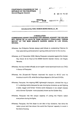 Fourteenth Congress of the ) Republic of the Philippines