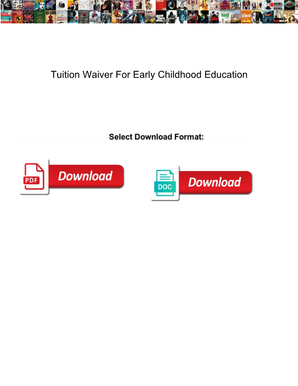 Tuition Waiver for Early Childhood Education