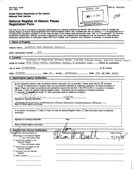 National Register of Historic Places Registration Form 7