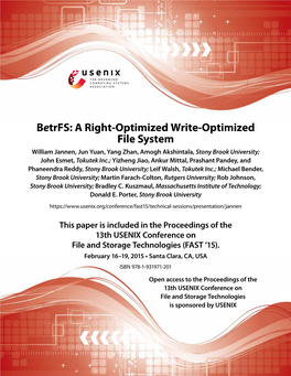 Betrfs: a Right-Optimized Write-Optimized File System
