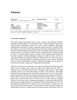 Pakistan Country Report BTI 2006