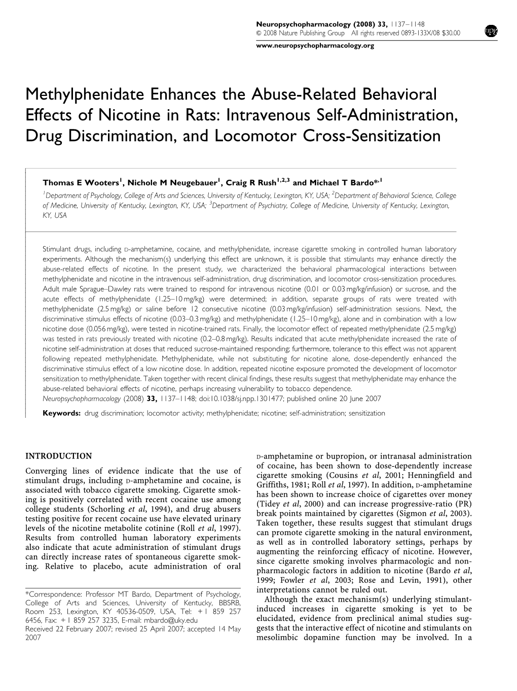 Intravenous Self-Administration, Drug Discrimination, and Locomotor Cross-Sensitization