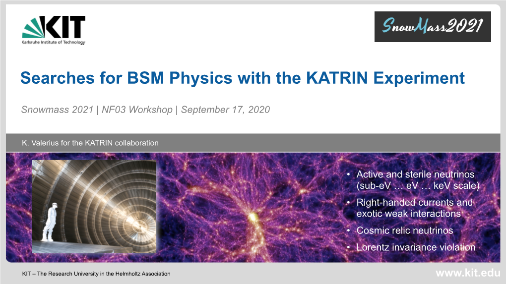 Searches for BSM Physics with the KATRIN Experiment