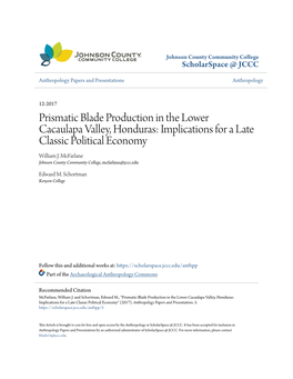 Prismatic Blade Production in the Lower Cacaulapa Valley, Honduras: Implications for a Late Classic Political Economy William J