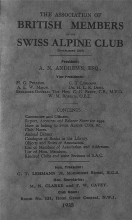 British Members Swiss Alpine Club