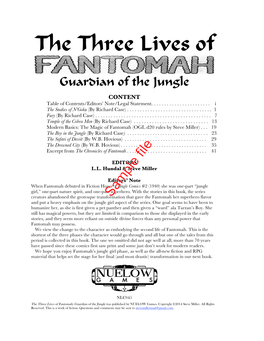 Fantomah: Guardian of the Jungle Was Published by NUELOW Games