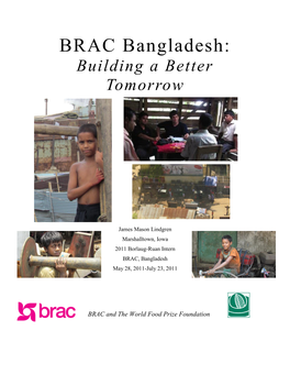 BRAC Bangladesh: Building a Better Tomorrow