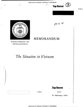 Report on the Situation in Vietnam, 15 February 1968