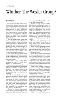 Whither the Wexler Group?