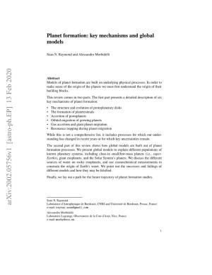 Planet Formation: Key Mechanisms and Global Models
