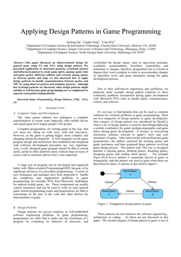 Applying Design Patterns in Game Programming