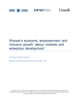 Women's Economic Empowerment and Inclusive Growth