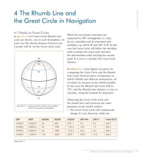 4 the Rhumb Line and the Great Circle in Navigation Navigation