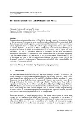 The Mosaic Evolution of Left Dislocation in Xhosa