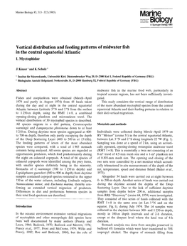 Vertical Distribution and Feeding Patterns of Midwater Fish in the Central Equatorial Atlantic