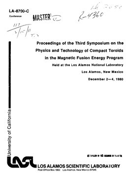 LA-8700-C N O Proceedings of the Third Symposium on the Physics