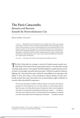 The Paris Catacombs Remains and Reunion Beneath the Postrevolutionary City