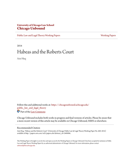 Habeas and the Roberts Court Aziz Huq