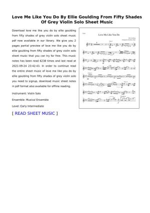 Love Me Like You Do by Ellie Goulding from Fifty Shades of Grey Violin Solo Sheet Music