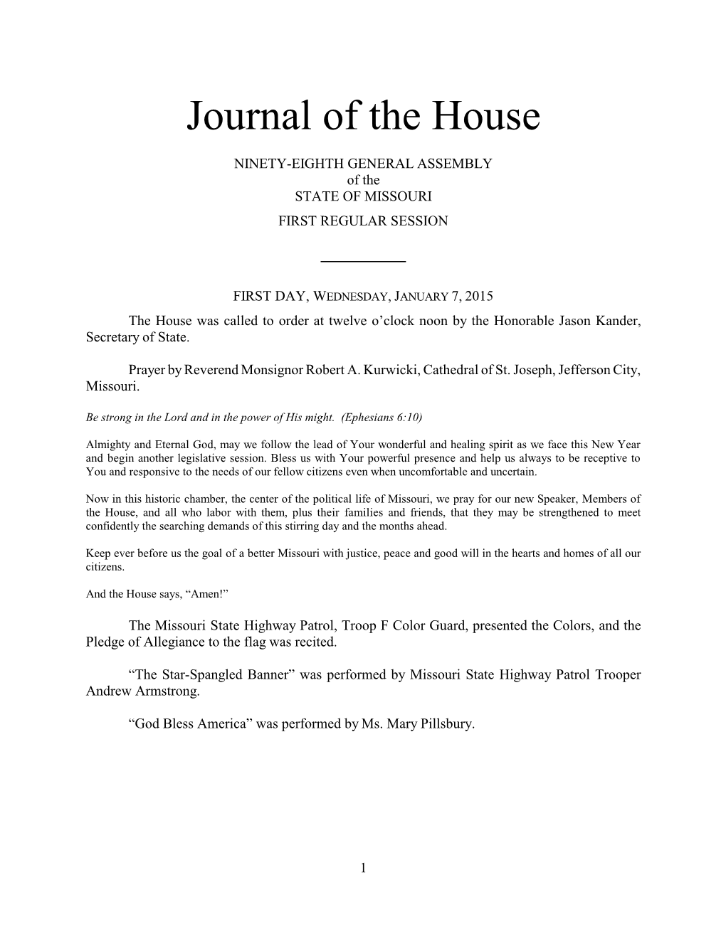 Journal of the House