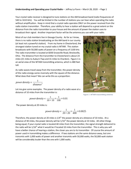 Understanding and Operating Your Crystal Radio – Jeffrey La Favre – March 28, 2020 – Page 1