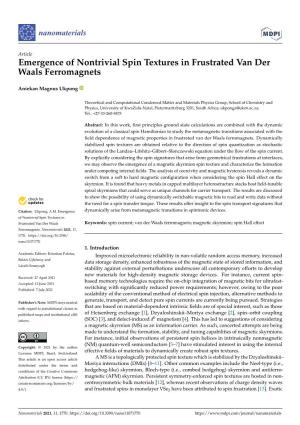 Emergence of Nontrivial Spin Textures in Frustrated Van Der Waals Ferromagnets